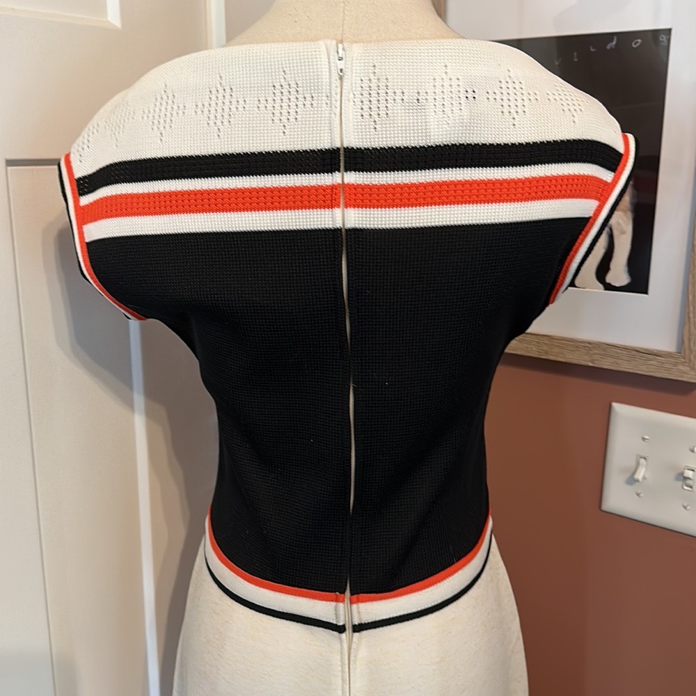 Vintage Bleeker Street polyester blend back zipper 10 capped sleeve knit dress - Picture 10 of 16